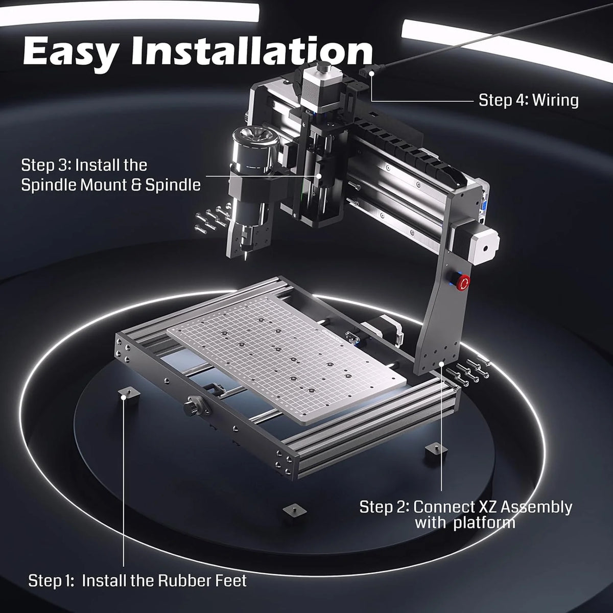 Router Kit GRBL Control 3 Axis Plastic Acrylic PCB PVC Wood Carving Milling Engraving Machine with Offline Controller. XYZ Working Area 300 x 180 x 45mm
