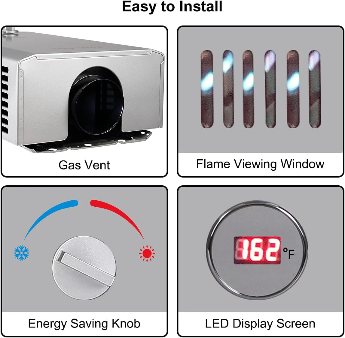 Portable Tankless Water Heater. Outdoors 6L 1.58GPM Propane Water Heater for RV Camping. Overheating Protection
