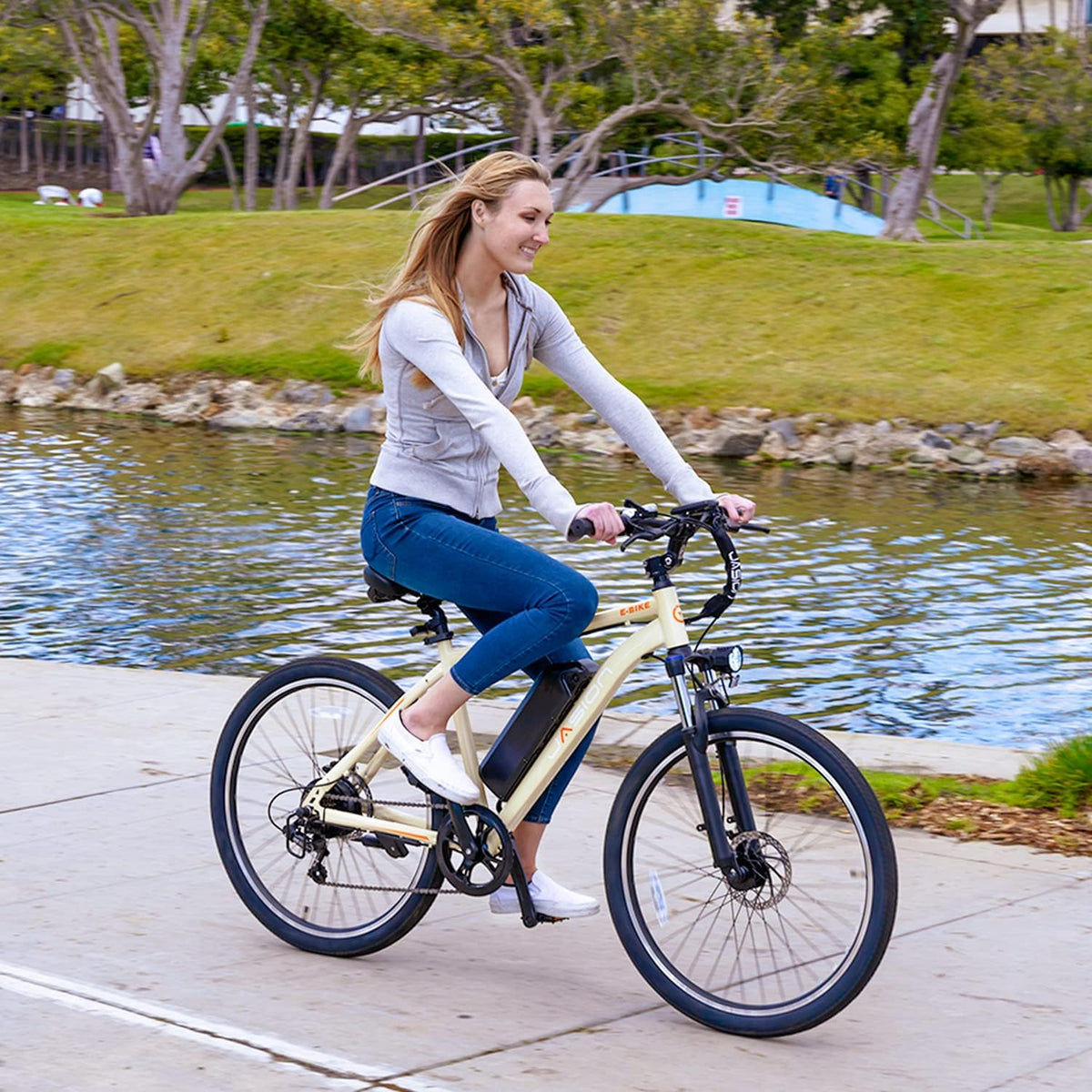 EB5 Electric Bike for Adults with Peak 500W Brushless Motor. 40Miles 20MPH Commuting Electric Mountain Bike with 360Wh Removable Battery. 7-Speed. 26 Tires and Front Fork Suspension