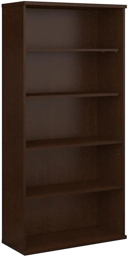Bush Business Furniture Series C Tall 5 Shelf Bookcase in Mocha Cherry. Large Bookshelf for Home and Professional Office