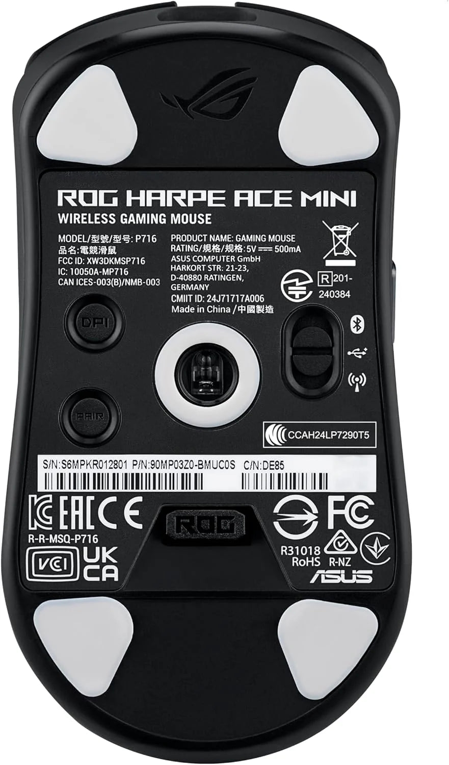 Wireless e-sports gaming mouse - Made of carbon fiber material. weighing only 47 grams. with three connection modes. 42.000 DPI. with a maximum battery life of up to 70 hours. and glass sliding rail