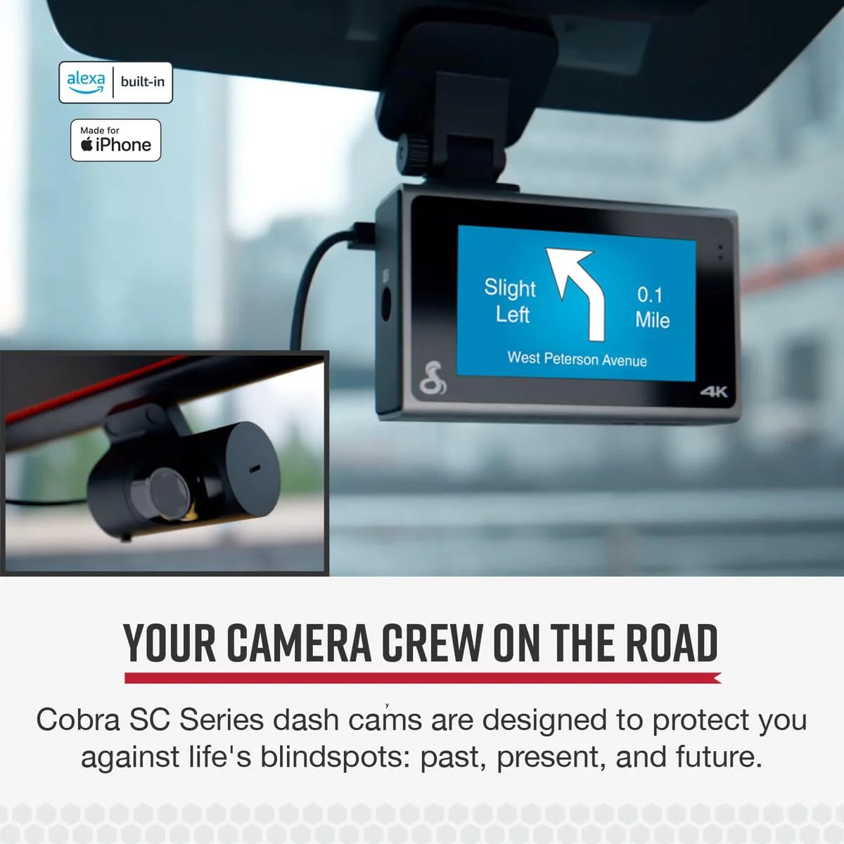 Intelligent driving recorder kit with rear camera + Kober 2.5A micro USB hard wire kit