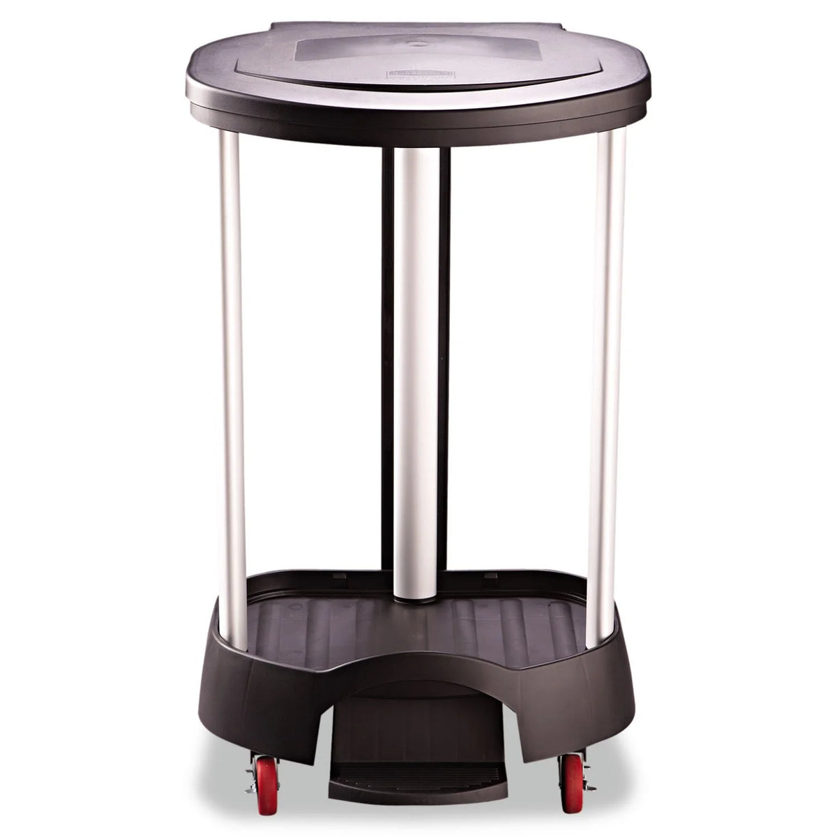 Administrative series floor-standing clothing storage basket / laundry basket. with front locking casters. capacity 30 gallons. black. without handle cover. suitable for hospitals / medical laboratories / commercial premises