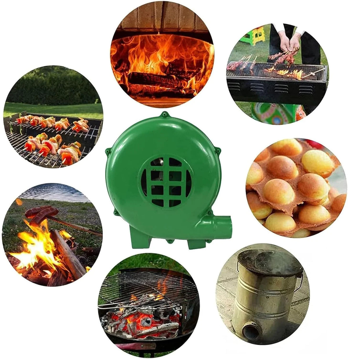 Blower Popcorn Fan. Manual BBQ Forge Air Blower with Hand Crank for Camping Picnic Outdoor - 80W-350W(150W)