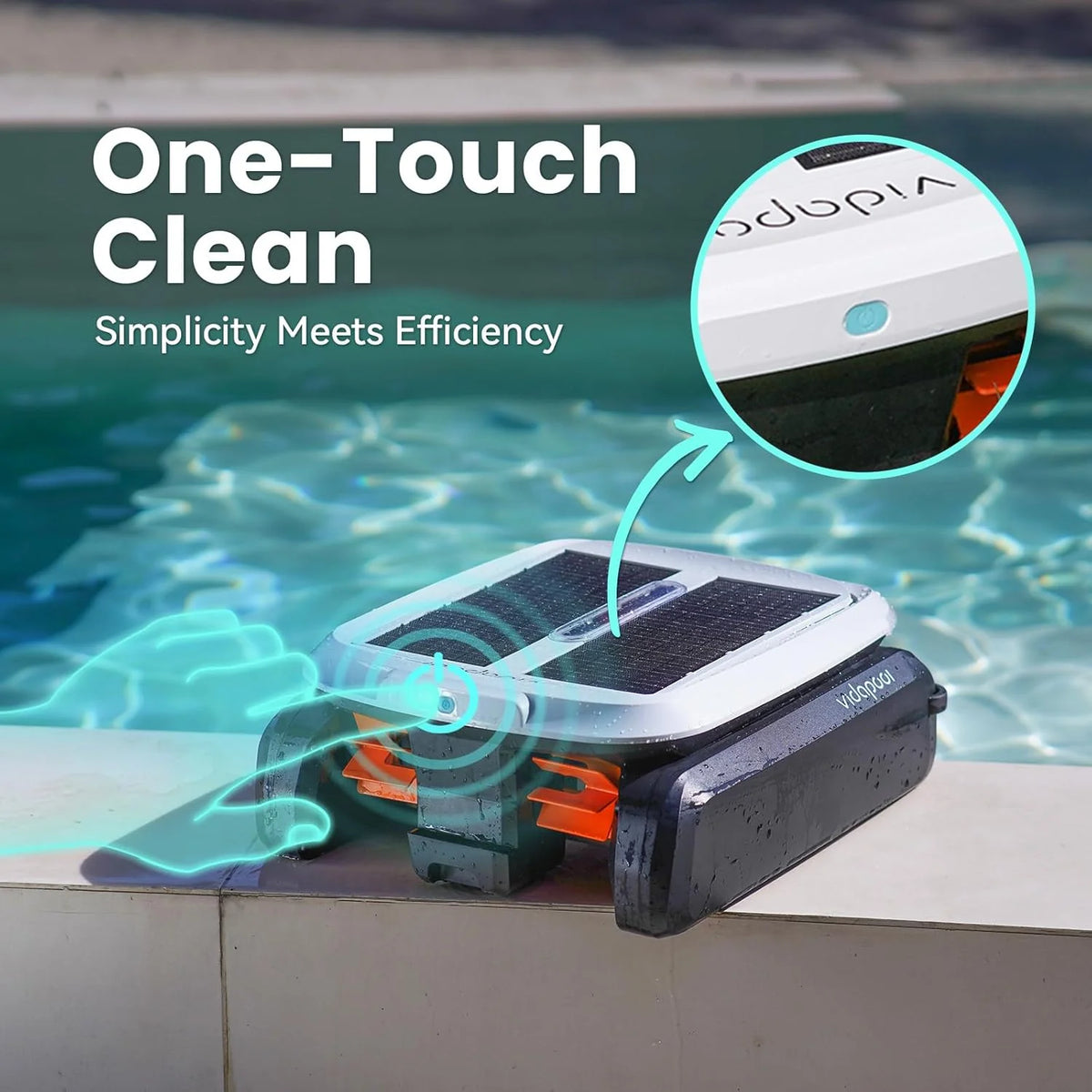 Solar Powered Automatic Robotic Pool Skimmer Cleaner.Solar Pool Surface Cleaner Dual Mode with Obstacle Avoidance Daytime ＆ Overnight Continuous Cleaning Ideal for All Swimming Pool-White