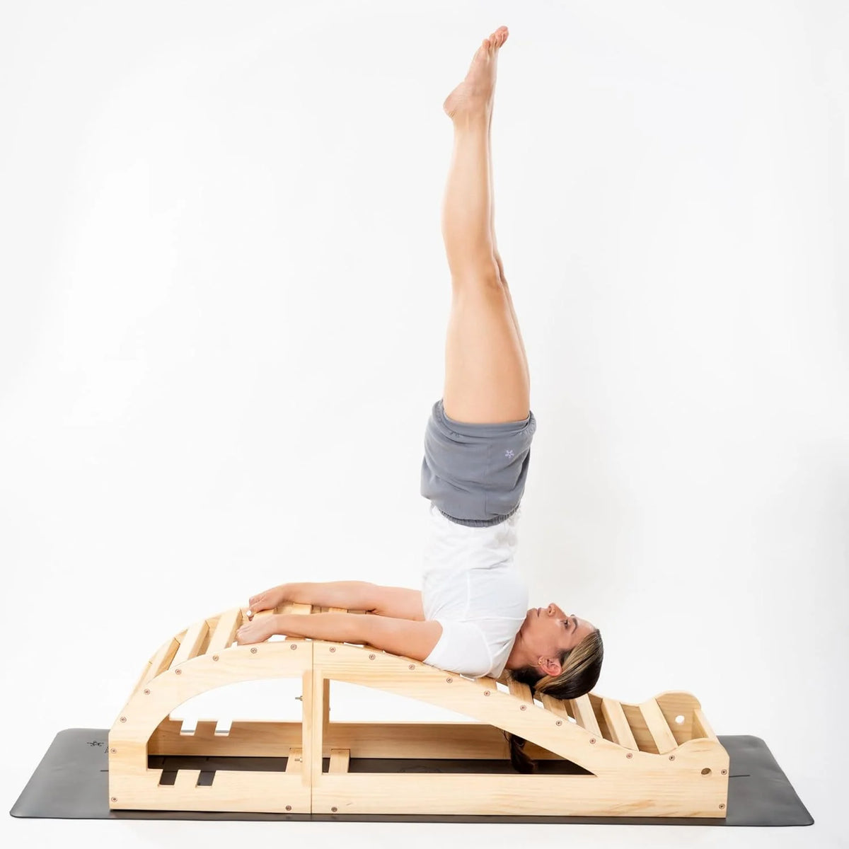 Yoga Inverted Pole Pose Seated Cushion - Wooden backward bend seat cushion. designed for deep stretching and enhancing flexibility; Large-sized backward bend cushion. providing better support effect