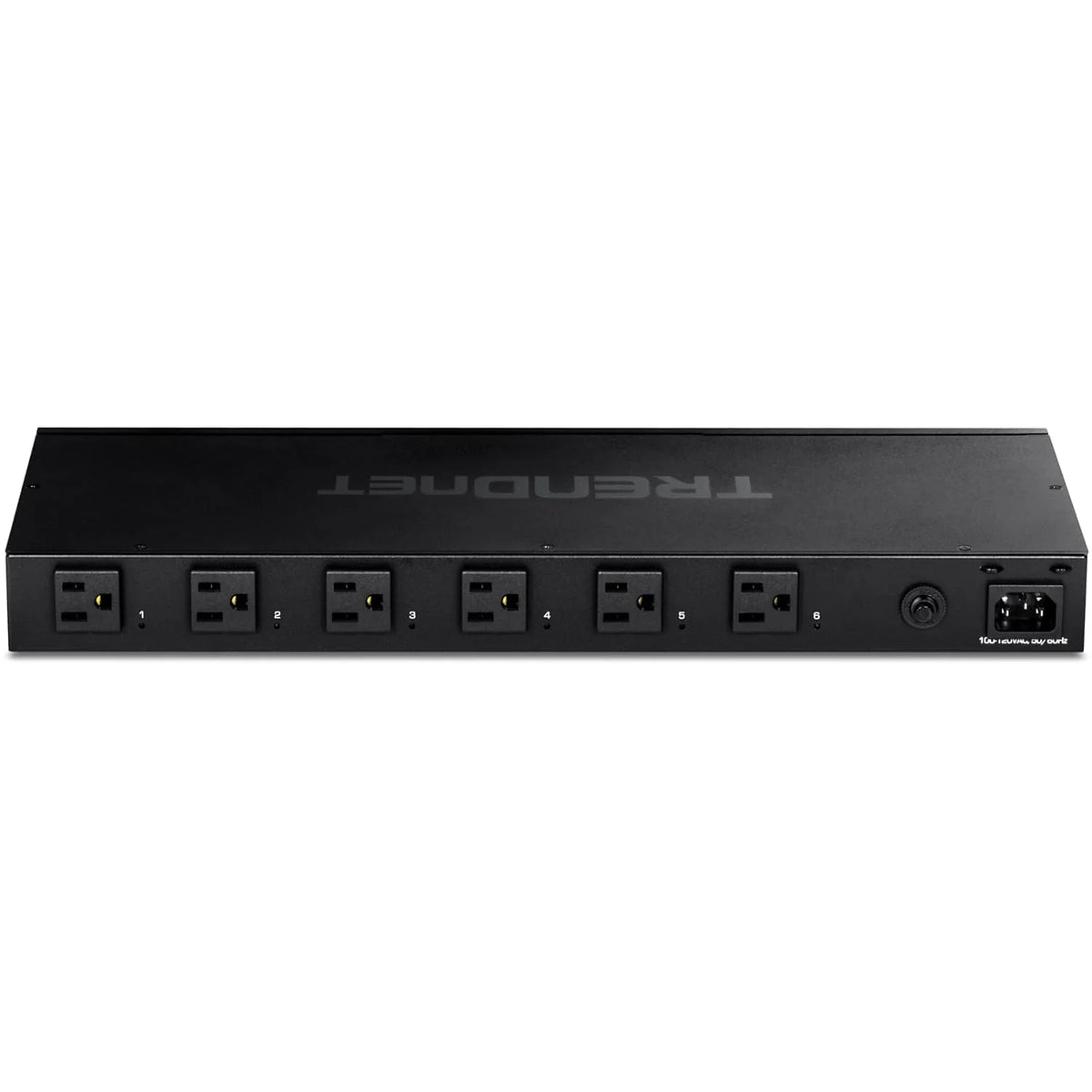 A management-type power distribution device with 6 output ports. model TPI-06. rack-mounted power distribution unit. equipped with 1 NEMA 5-15R bypass power socket. 1 gigabit RJ-45 interface. featuring overload protection and surge protection functio