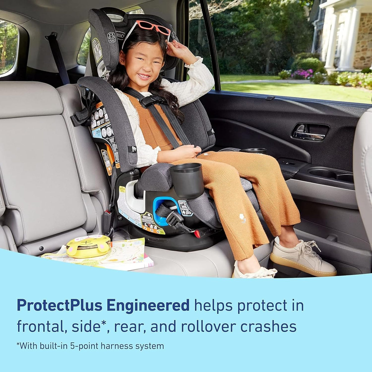 4Ever DLX 4-in-1 Car Seat. Charlie | Infant to Toddler Car Seat. with 10 Years of Use | Rear-Facing. Forward-Facing and Booster Modes | Safe. Comfortable and Convenient