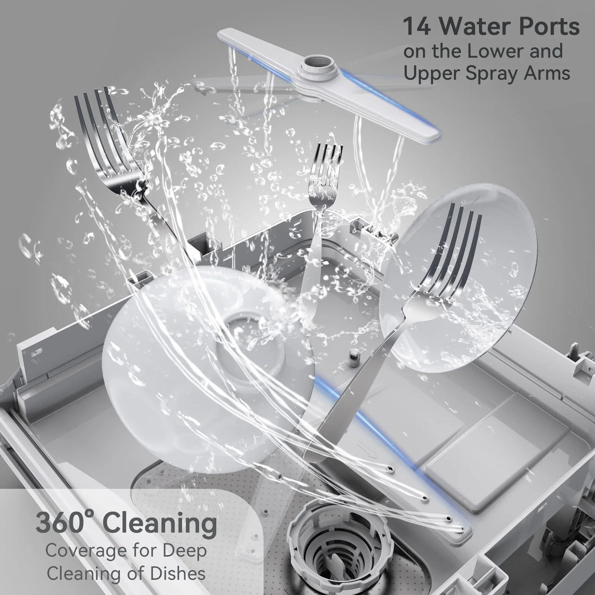 Countertop Dishwasher With 5-Liter Built-in Water Tank