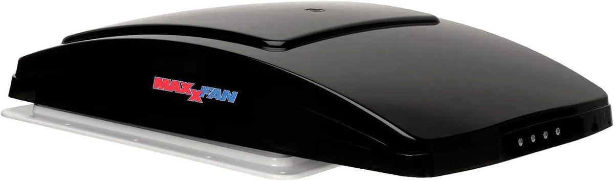 Deluxe - All-In-One RV Vent. Shield & Fan; Built-In Rain Shield. 10 Speed Reversible Fan with Thermostat. Fits Standard 14x14 Roof Openings. 12V Long Life Motor. White (00-05100K)