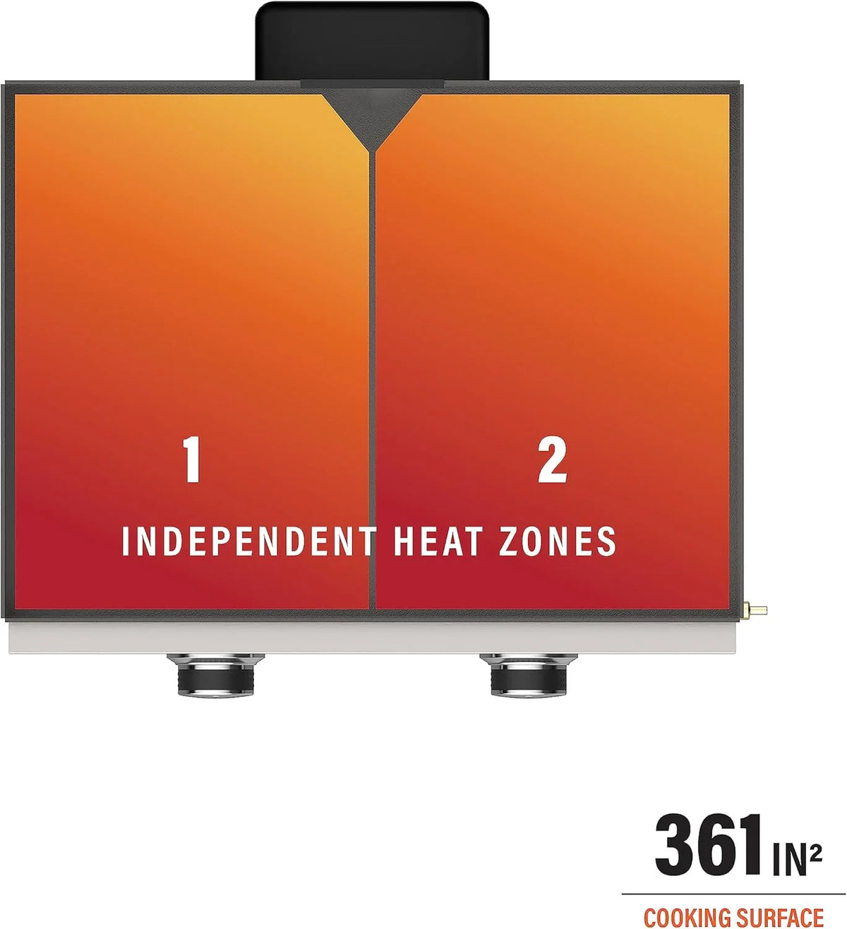 1813 Original 22 Tabletop Griddle with Hood and Stainless Steel Front Plate. Powder Coated Steel. Black