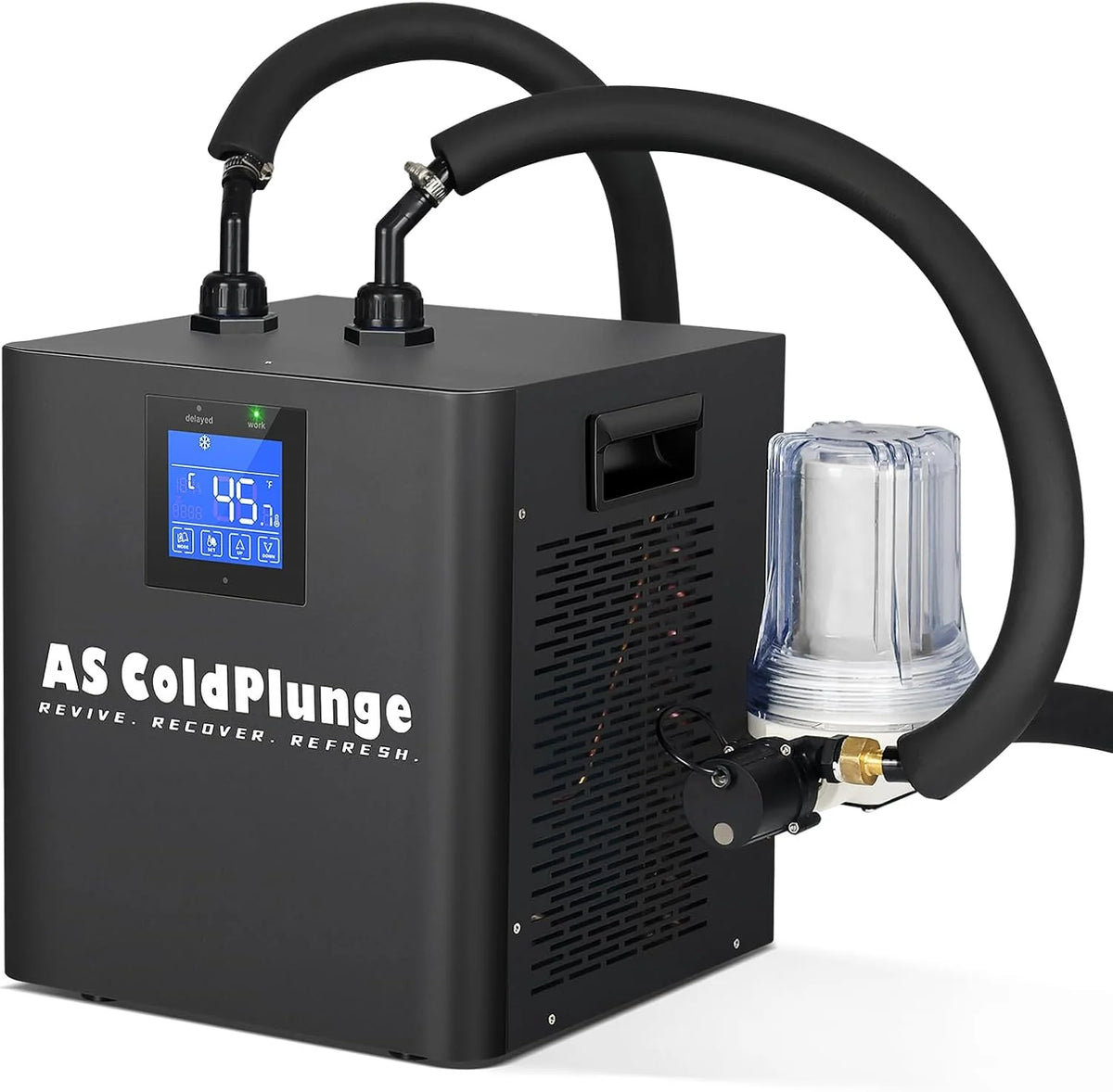Ice Bath Water Chiller for Cold Plunge Tubs. 1/3 HP Upgraded Ice Bath Chiller with External Filter Water Pump. Ideal for Cold Plunge Recovery Ice Bath Tubs Home Use 110V Cooling Chiller