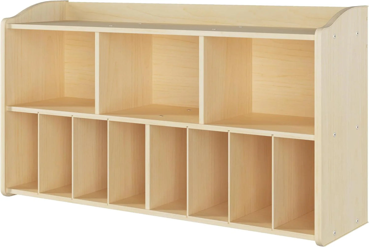 Foundations Wall- Mounted Diaper Organizer for Daycares. 3 Large & 8 Small Storage Compartments. Wood Construction. Maximum Durability