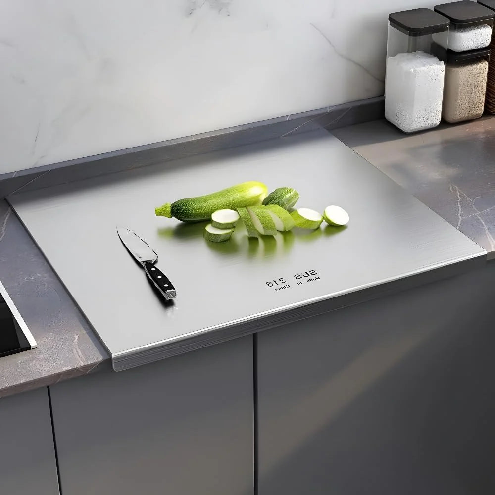 316 Stainless Steel Cutting Board.Cutting Boards for Kitchen.Chopping Board.Large Cutting Board for Chopping Meat.Vegetables.Fruits.Cheese 39.37 * 22.83in