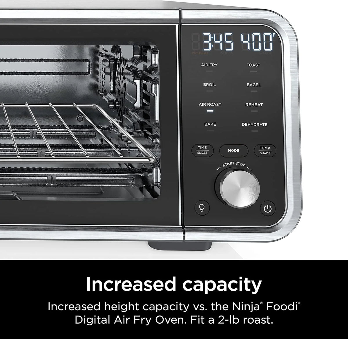 Toaster oven. air fryer. thermometer. toaster-air fryer combo. stainless steel material. quick cooking. french fries. frozen food. air frying. dehydrating. heating. 13 functions. less oil usage. flip-type oven