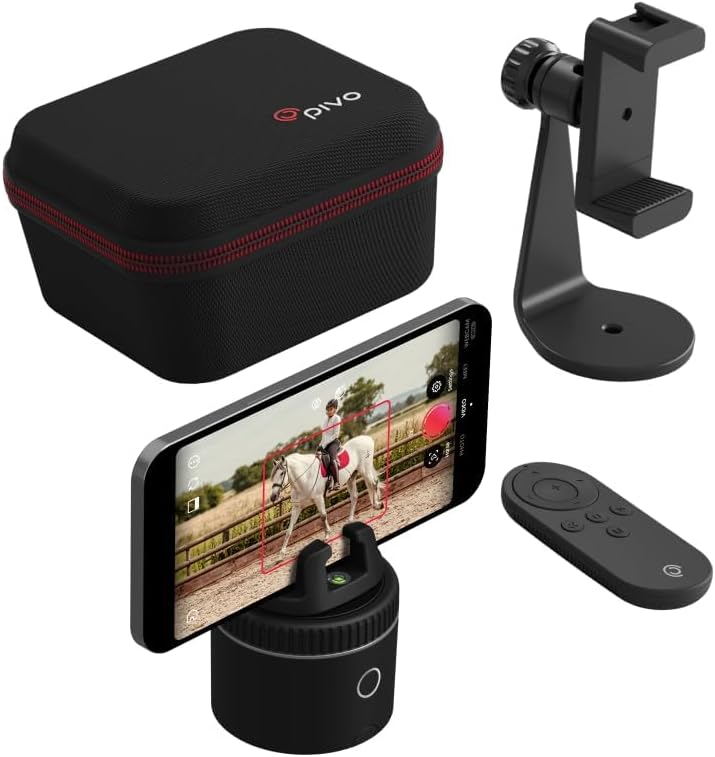 Equestrian silver base set. automatic facial recognition. body recognition. horse mobile tracker. AI-driven 360-degree rotation function. remote control video recording device without manual operation. suitcase and tripod
