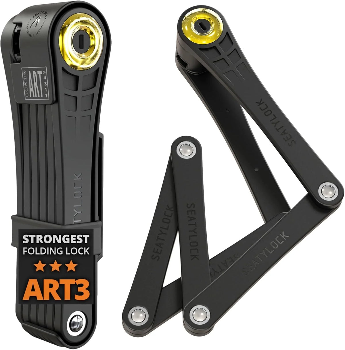 Jiu-style folding bicycle lock set - Patent technology. consisting of two sets of perfectly matching bicycle locks. each set equipped with 6 identical keys - 18/18 level heavy-duty anti-theft security protection device. with key and shell fixation de