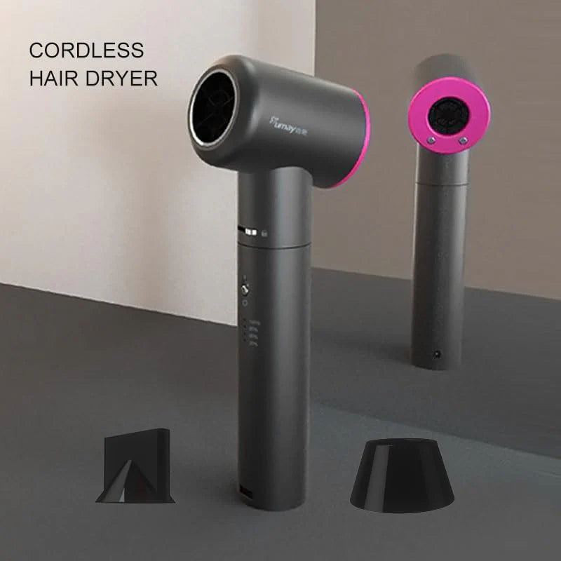 Anion Hair Dryer. Hot Air and Cold Air Available Negative Ion Cordless Hair Blower USB Output As Power Bank for Digital Charging Smart Battery Indicator Travel Hair Blower