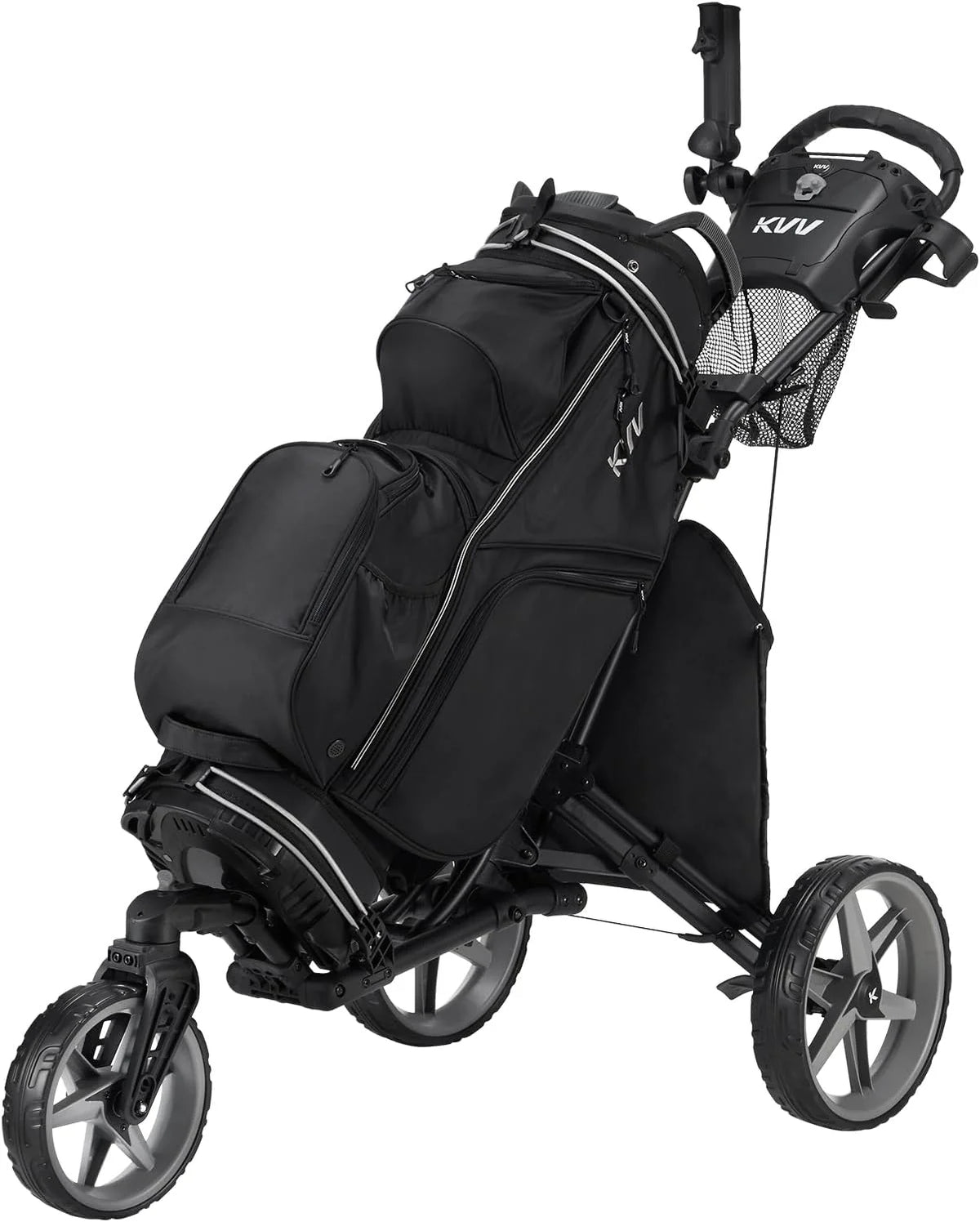 360-degree rotating front wheel golf cart. with opening and closing taking only one second - built-in free sunshade stand