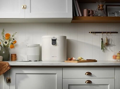 Food Recycling Unit | Indoor Composting Box Alternative | Electric Desktop Food Grinder. equipped with odorless 5-liter indoor food waste bin. facilitating garbage management | Gray