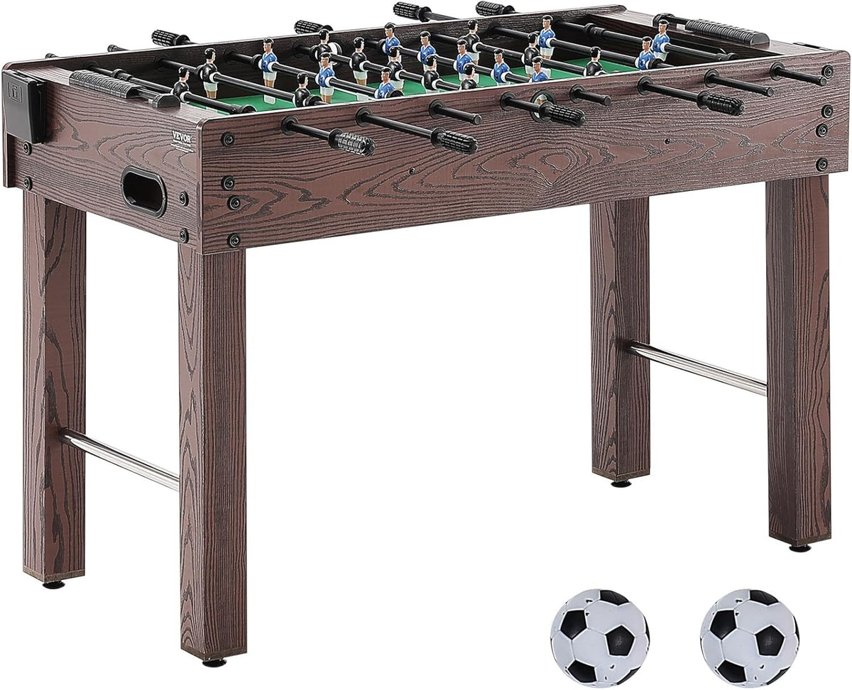 Foldable flyball table. standard size (42/48/55 inches). brown. made of plastic. metal and wood. suitable for two people to play flyball games. suitable for game room.