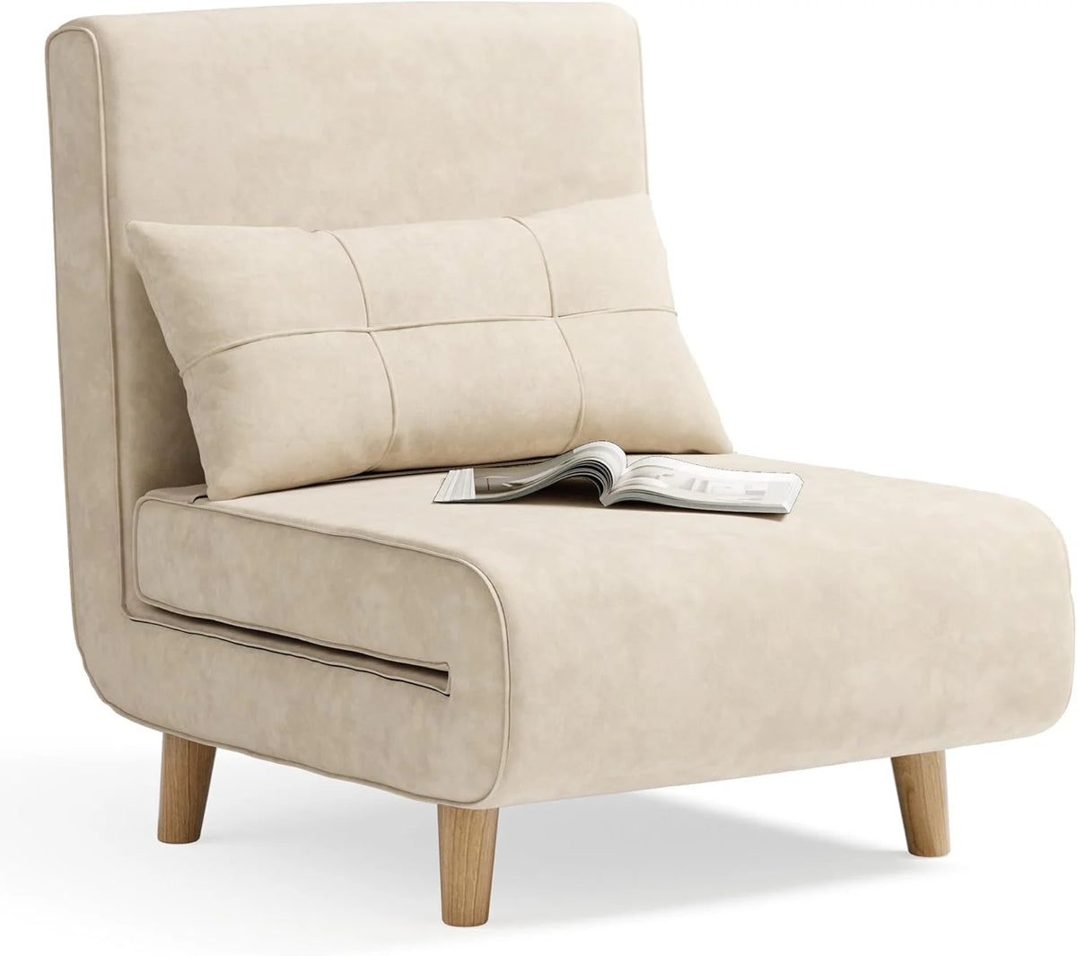 A three-in-one sleeping chair-bed. convertible chair-bed sofa. a lounge chair with adjustable backrest. suitable for apartments/bedrooms/offices. dark gray.