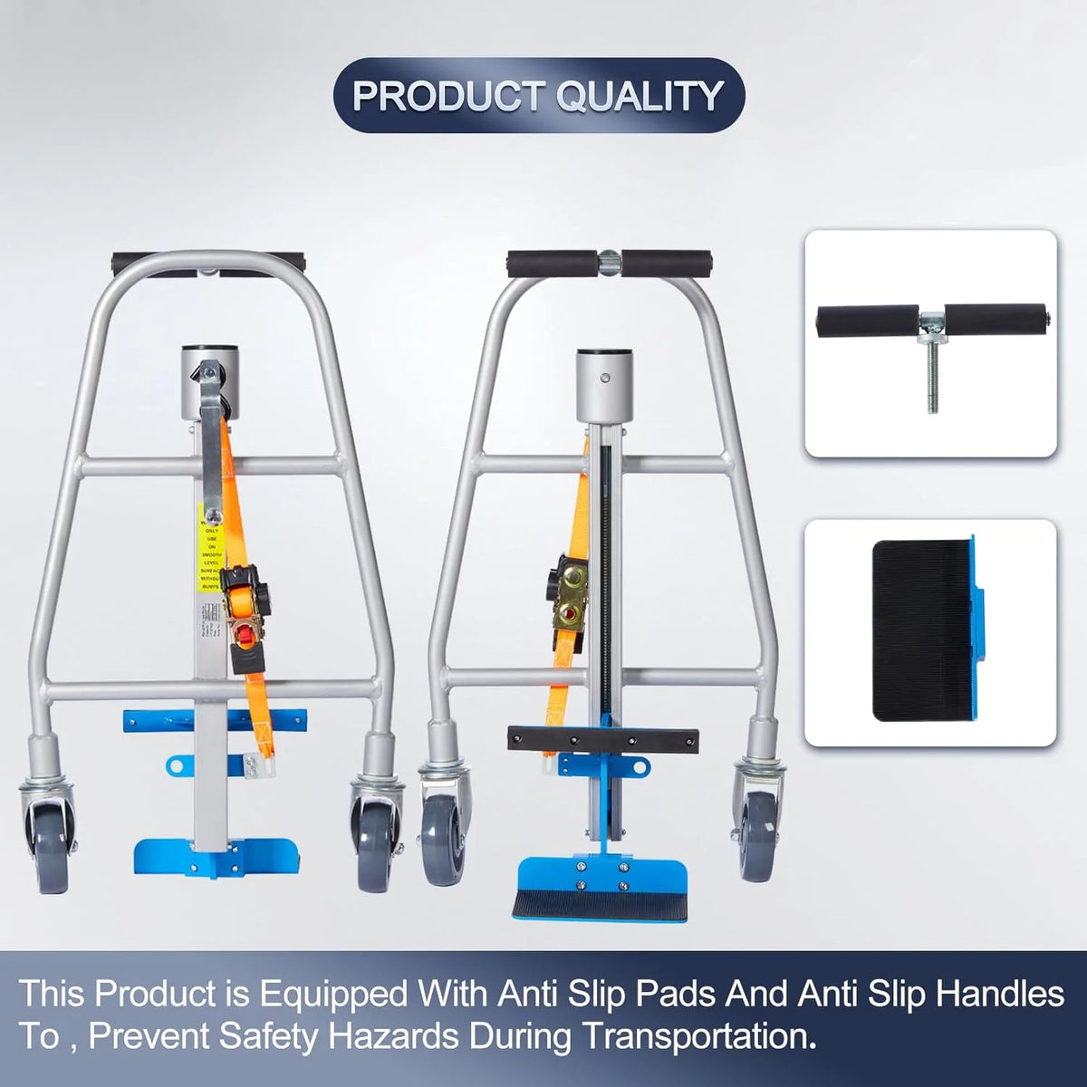 Furniture and crates handling vehicles. mechanical equipment moving carts (with a 1210-pound carrying capacity). used for safe handling of cabinets. furniture and crates