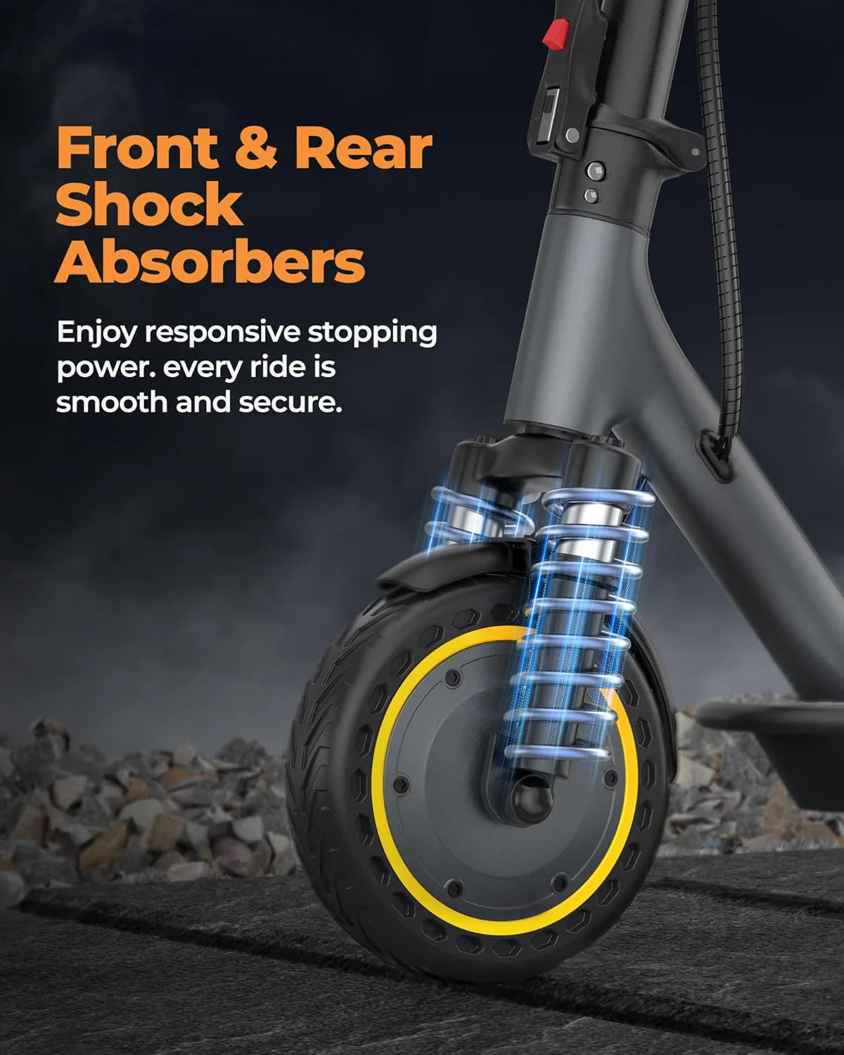 Electric Scooter Adults.Max 19/27/49 Miles Ranges.Top Speed 19/22 mph.350/750W Peak Motor. Folding E-Scooter with Dual Braking Dual Suspension