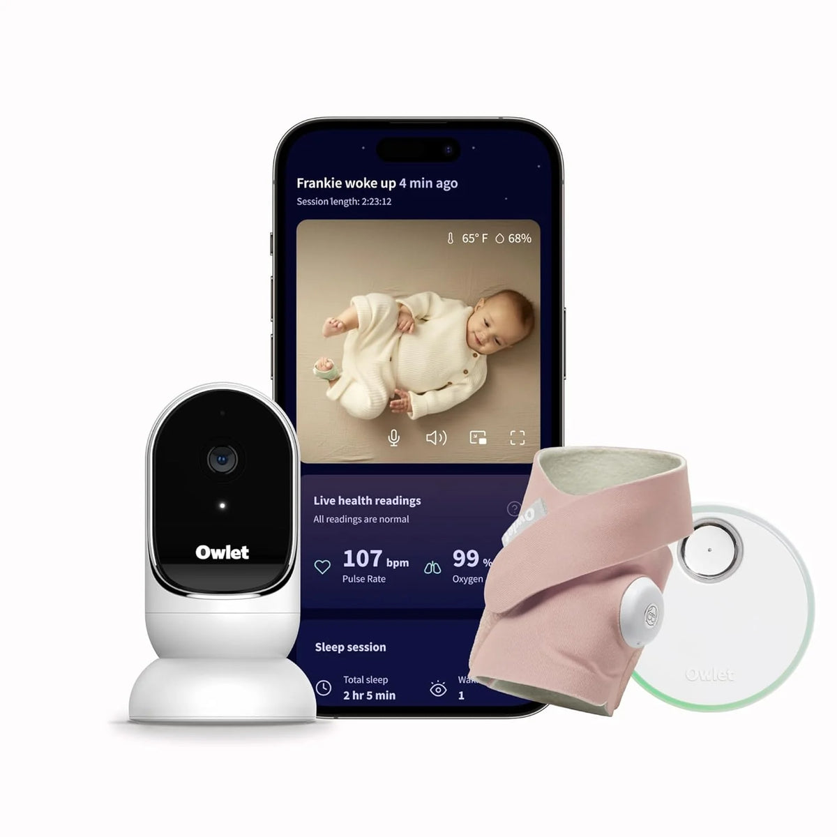 Two-channel camera tracking and notification function. which can monitor the baby's heart rate and blood oxygen level in real time. and display the results in 1080p high-definition through WiFi video for viewing.