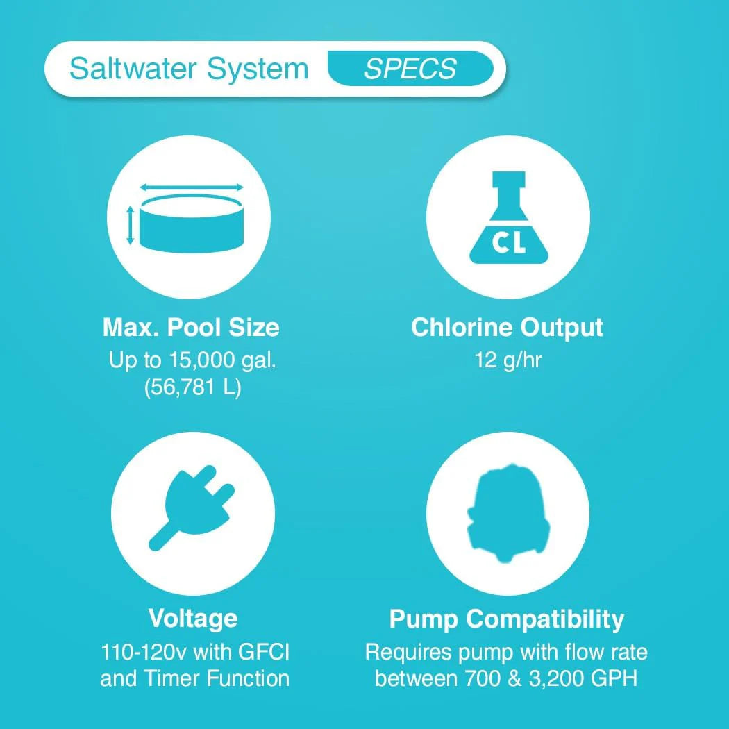 Krystal Clear Saltwater System for Above-Ground Pools up to 15.000 Gallons