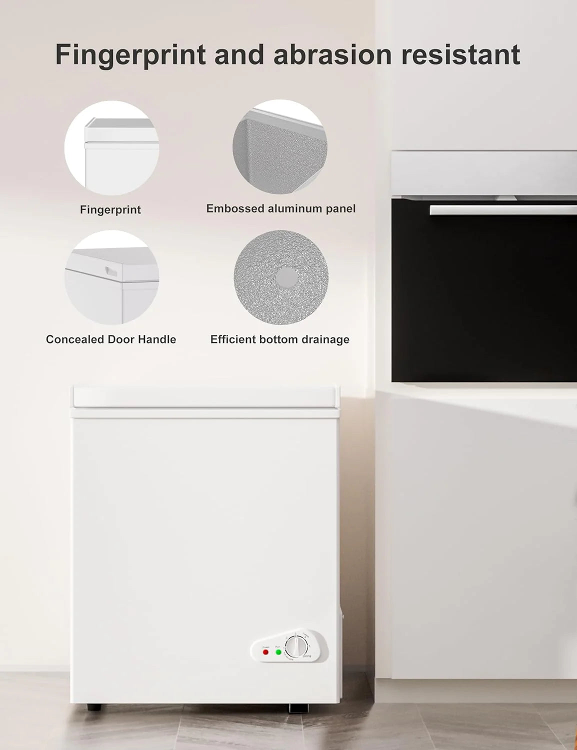 7.0 Cu Ft Chest Freezer - Energy Efficient & Quiet Mini Freezer with Adjustable Thermostat - Compact Deep Freezer for Home. Apartment. and Garage - Removable Basket & Defrost Drain