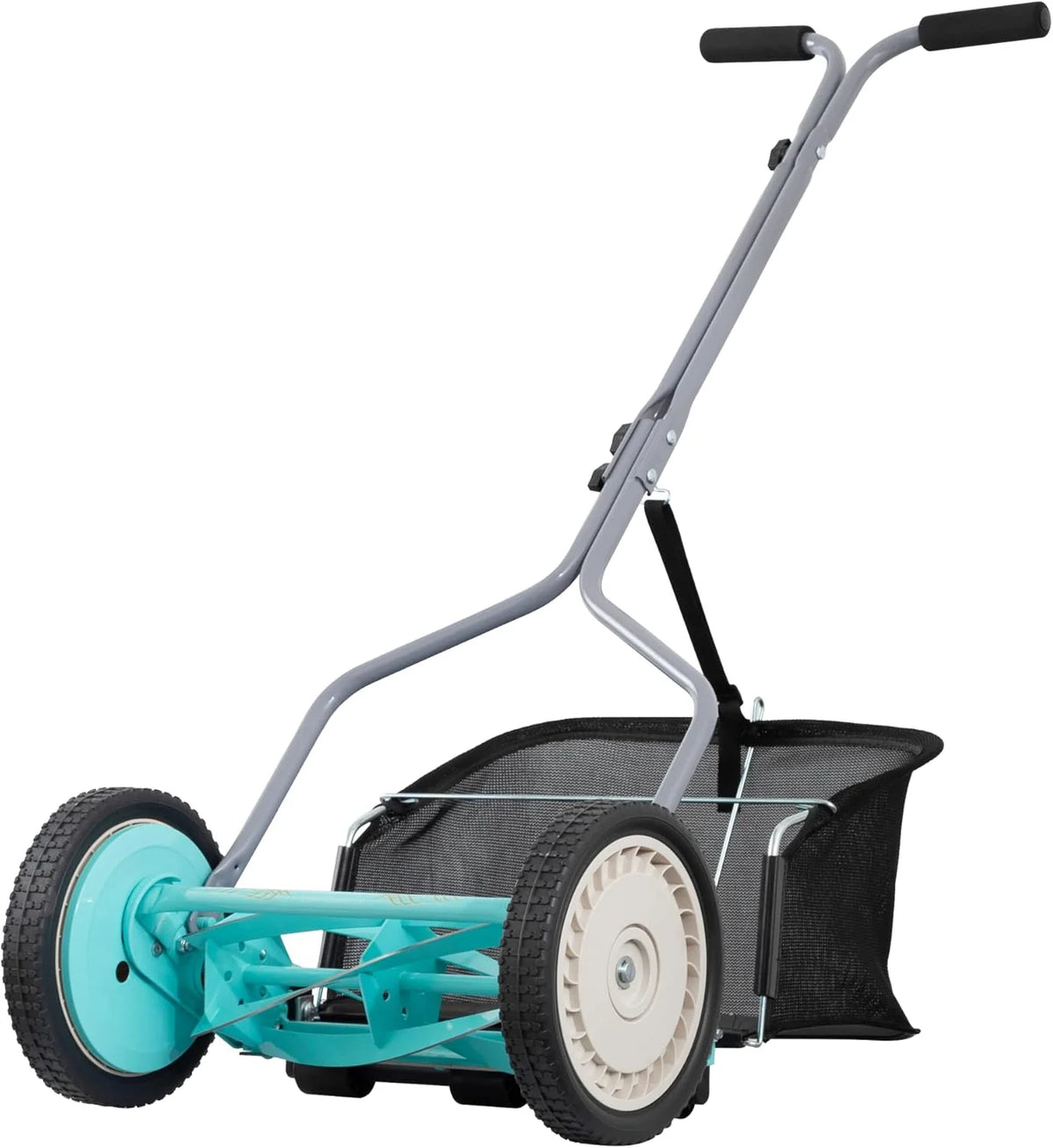 Mower Company 1725-16GC 16-inch 7-blade reel mower with grass debris collection device. designed specifically for lawns. green model