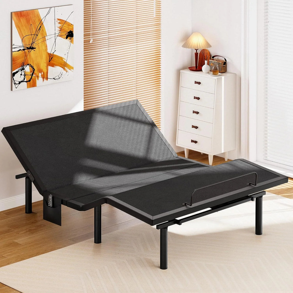 Amada Full Adjustable Bed Frame. Electric Base with Wireless Remote. 4 USB Ports. LED Night Light. Head & Foot Incline. Zero Gravity. Anti-Snore - 01B-F