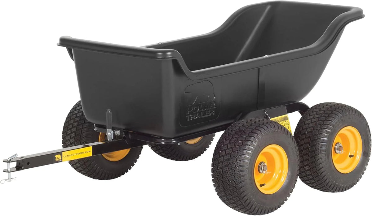 Heavy Duty Tandem Axle Cubic Foot ATV UTV Lawn Mower Trailer TA1200 and Wide Track Rubber Wheels Hauling Outdoor-Black. 1200 lbs. -15 cu.ft