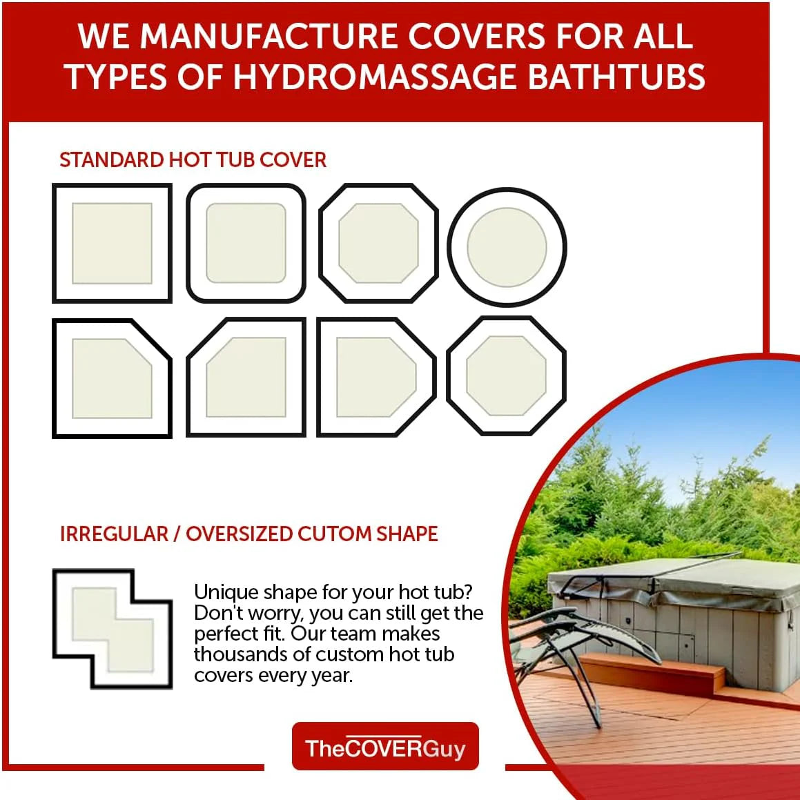 Premium Hot Tub Cover | Custom Made Replacement Spa Cover | Energy-Saving Hot Tub Covers Built for All Climates | 6. 5. or 4 inch Taper