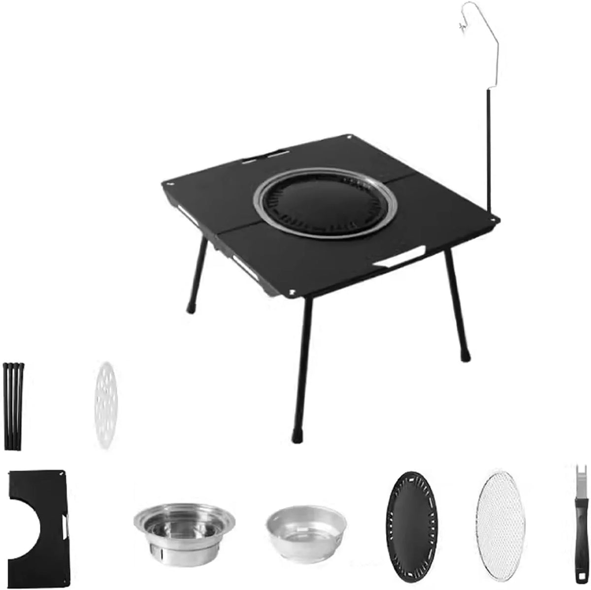 Outdoor Grill Table Foldable. Easy to Carry Can Hang Items Multi-Purpose. Aluminum Alloy. Portable Camping Table Foldable. for Picnic. BBQ. Making Tea