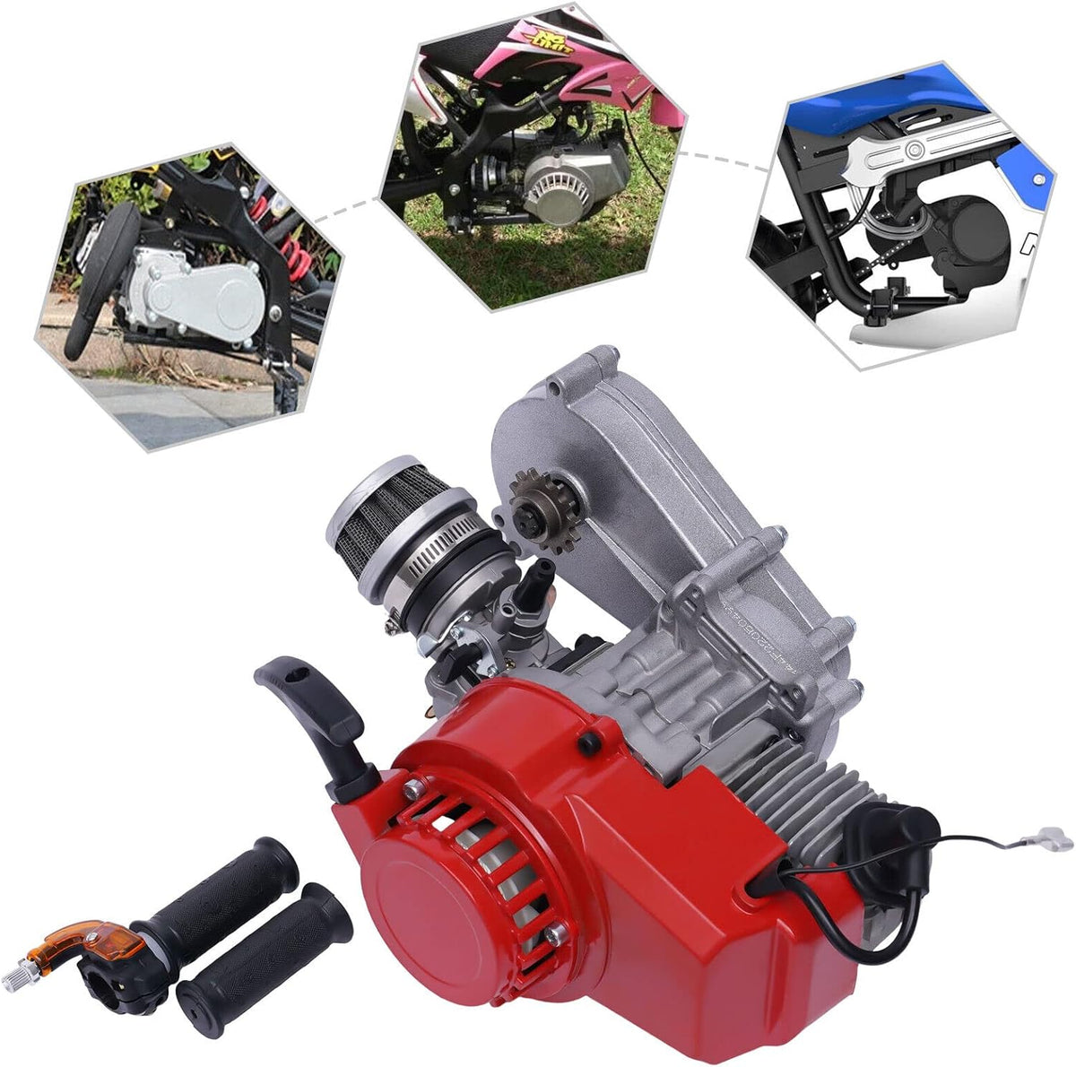 150CC 4 Stroke Engine Motor. Gy6 Single Cylinder Complete Engine Kit for 110cc-150cc Atvs and Go Karts and 11 Long Box Engine Size Scooters High-Flow Oil Pump CVT Carburetor Top Mount