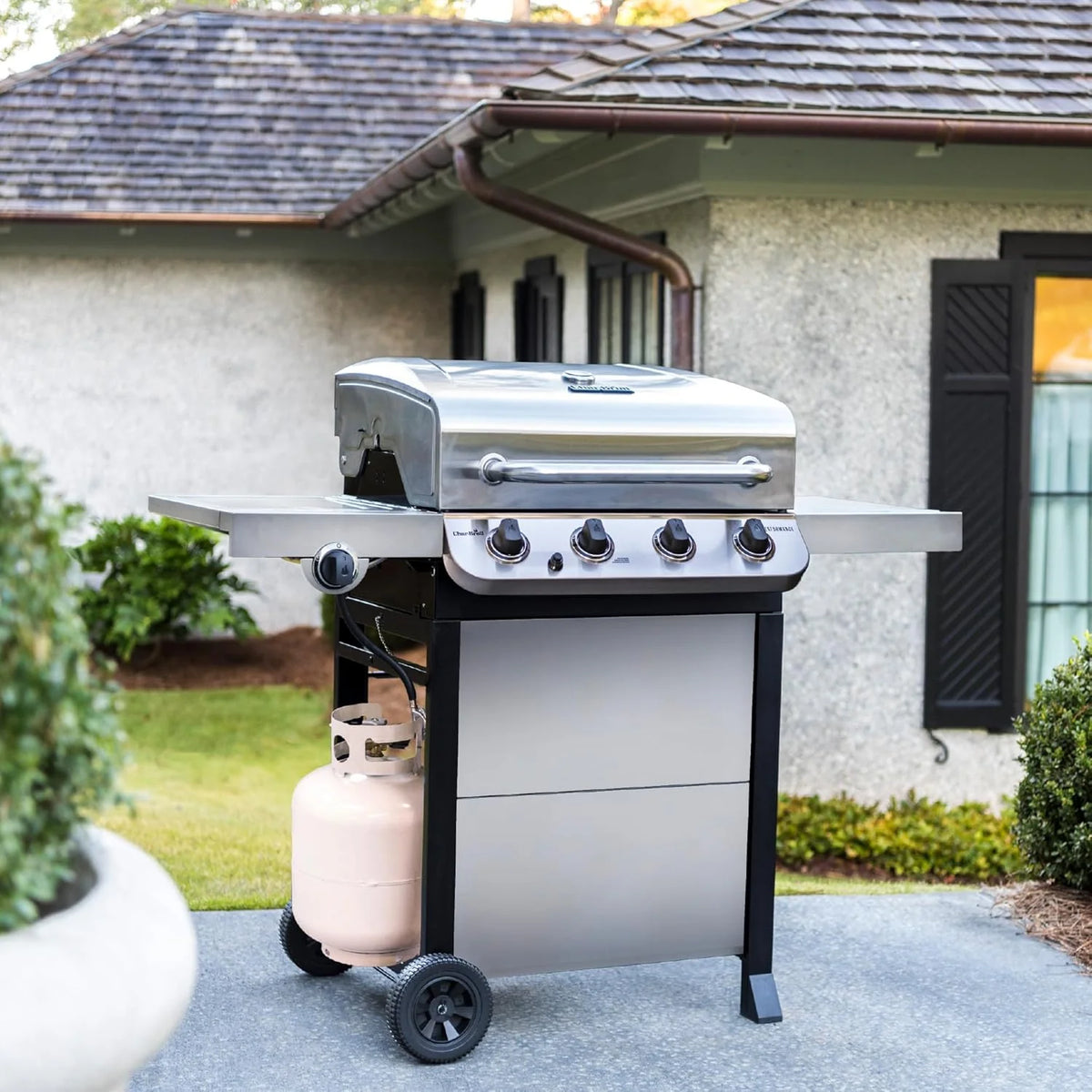 Performance Series Convective 4-Burner with Side Burner Cart Propane Gas Stainless Steel Grill - 463377319