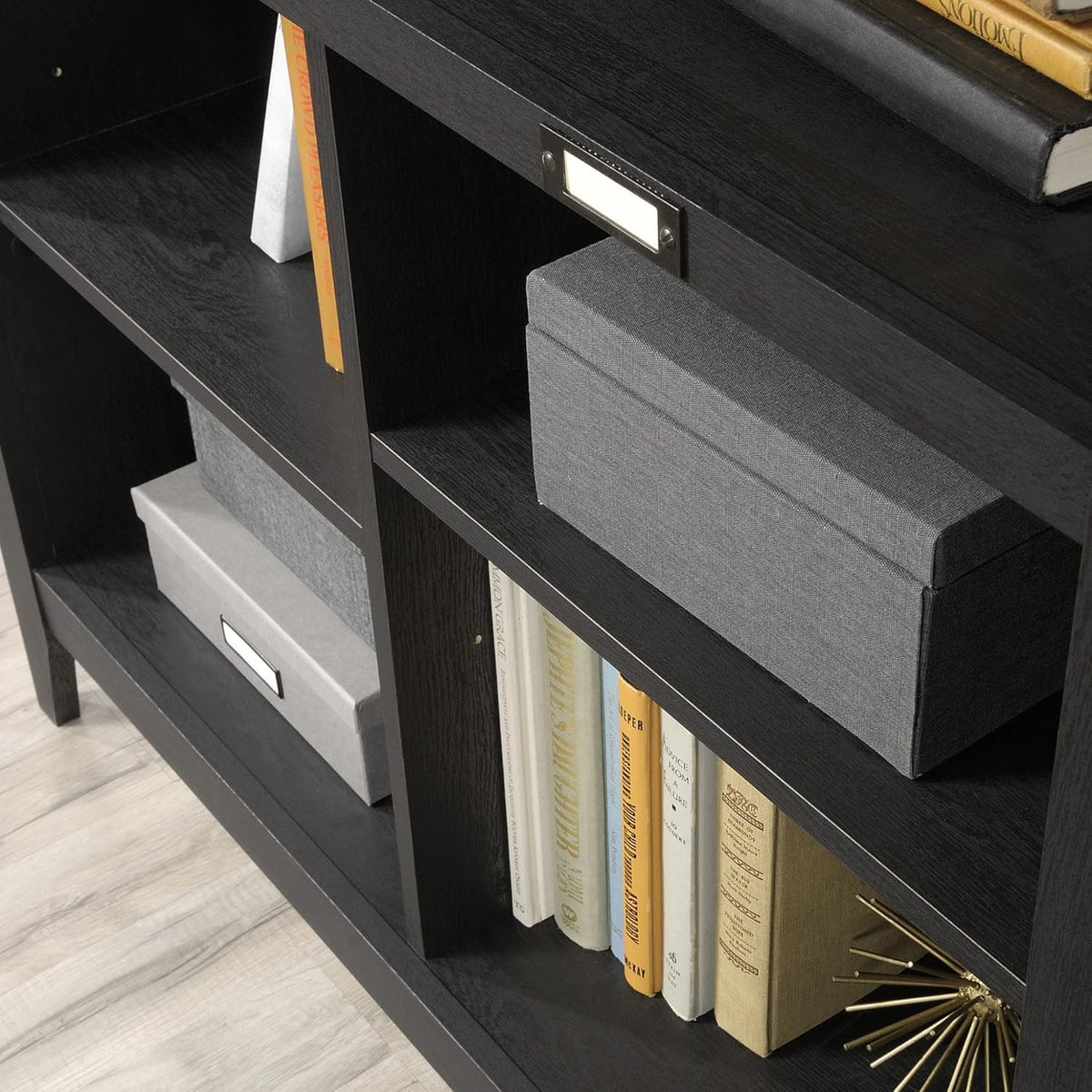 36-inch high 4-section bookshelf. Raven oak color
