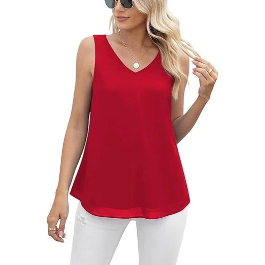 Women's Summer Sleeveless Chiffon Casual Tops