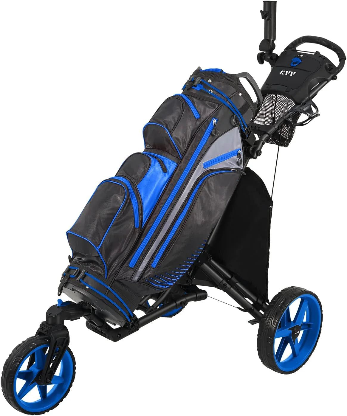 360-degree rotating front wheel golf cart. with opening and closing taking only one second - built-in free sunshade stand