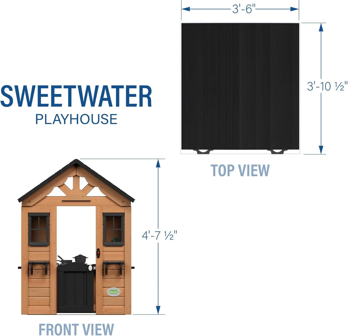 Children's playhouse cabin. equipped with a game kitchen. snack bar. half-door. toy phone. windows. flower pot stand and an operable doorbell. suitable for creative outdoor games.