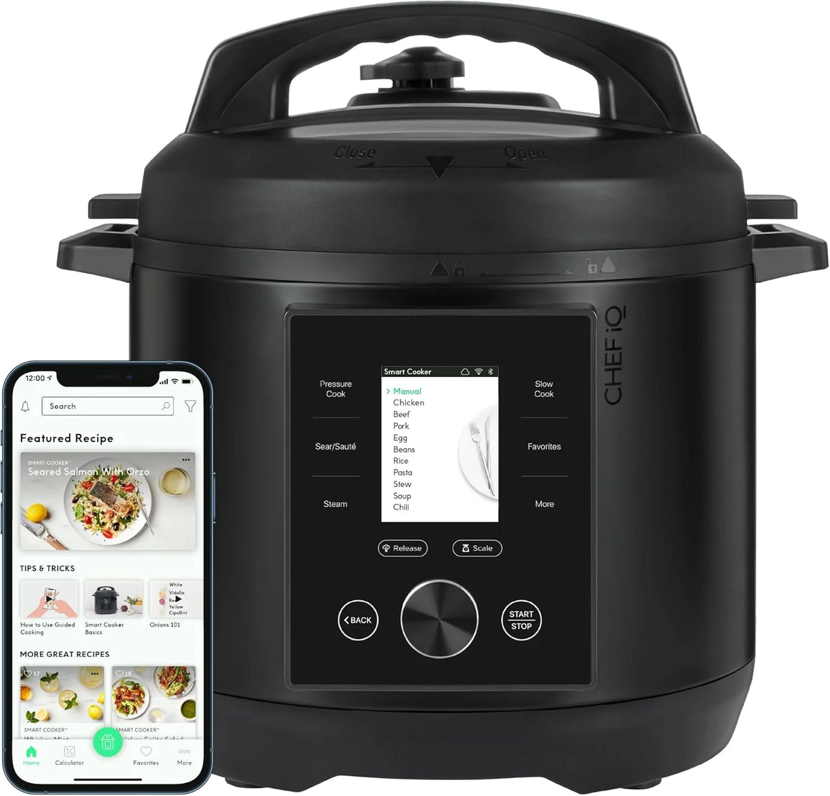 Intelligent oven and fryer combo. 11 integrated functions - countertop convection oven for baking. roasting. air frying. baking. dehydrating. 1750 watt power. 25 gallon capacity. controlled by touch screen for quick cooking - black