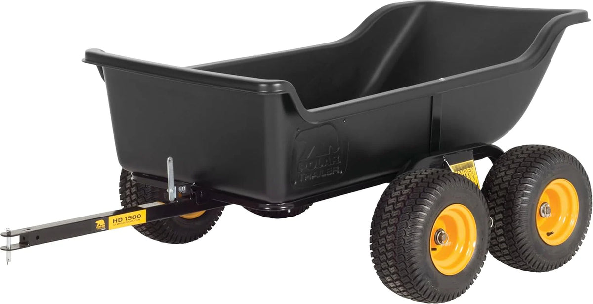 Heavy Duty Tandem Axle Cubic Foot ATV UTV Lawn Mower Trailer TA1200 and Wide Track Rubber Wheels Hauling Outdoor-Black. 1200 lbs. -15 cu.ft