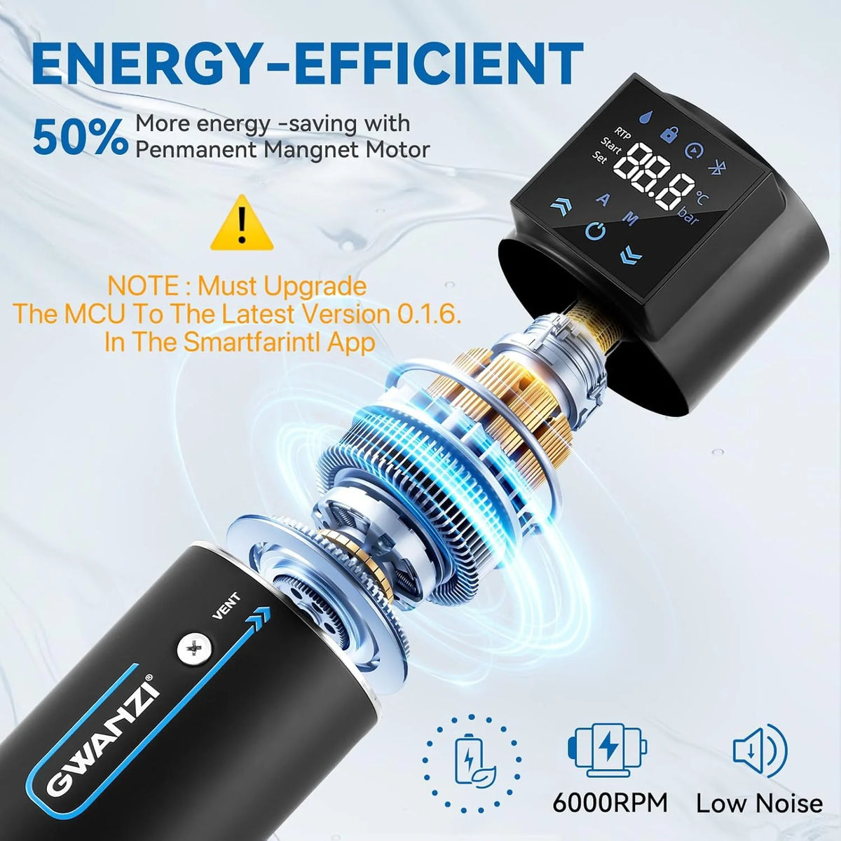 Water pressure booster pump 115 volts 90 pounds per square inch automatic permanent magnet motor constant pressure wireless application control low noise compact design suitable for residences. villas. apartments