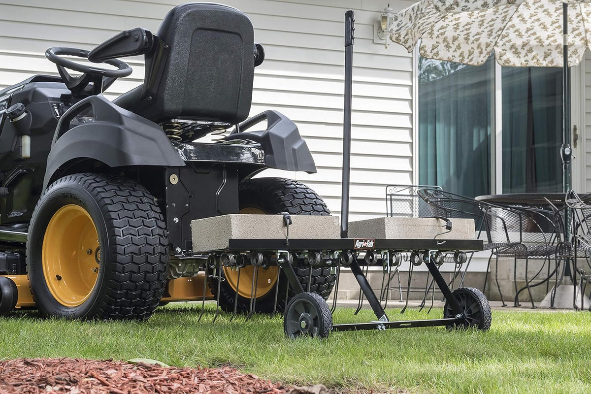 48 Tow Behind Lawn Plug Aerator with Universal Hitch; Designed to Pull Behind Lawn & Garden Tractors