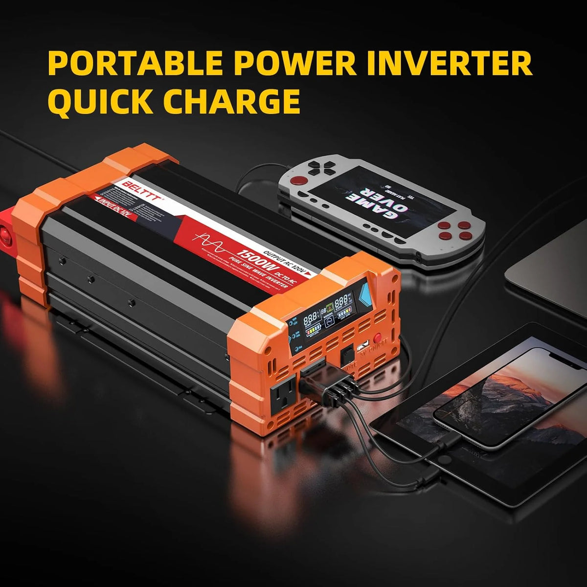 2000W Pure Sine Wave Inverter. Car Power Inverter 12V to 120V AC Converter for RV. Truck. Solar. Outdoor with Dual AC and 20A Socket. 5V 2.1A USB. Surge 4000W. Hardwire Port. Remote Controller