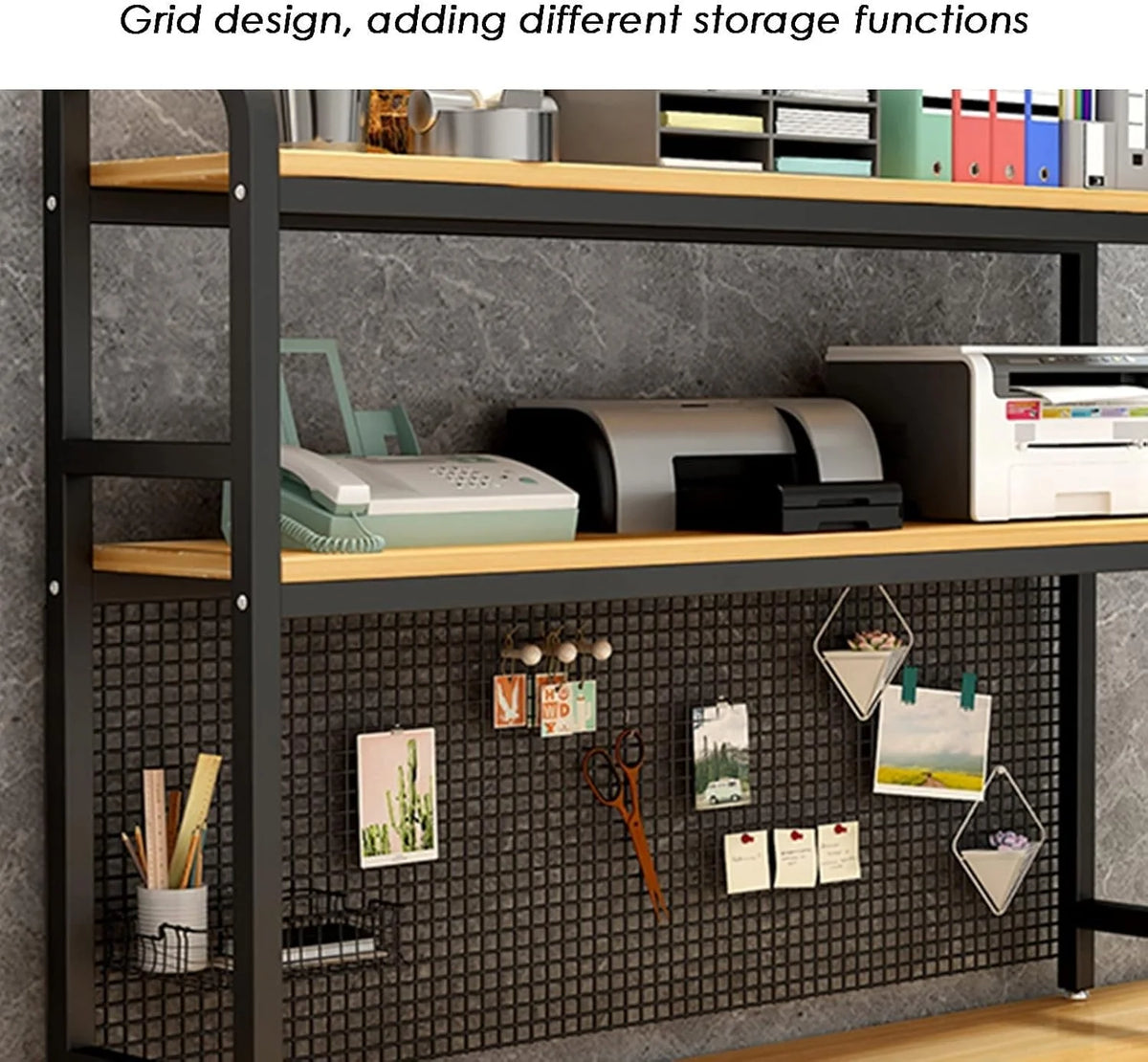 Desktop Bookshelf Adjustable Desk Bookshelf Organizer Rack - Countertop Hutch Bookshelf. 3-Tier Bookshelf Desk Shelf. All Metal Desktop Bookcase for Computer Desk. for Home. Dorm. Office Supplies (Co