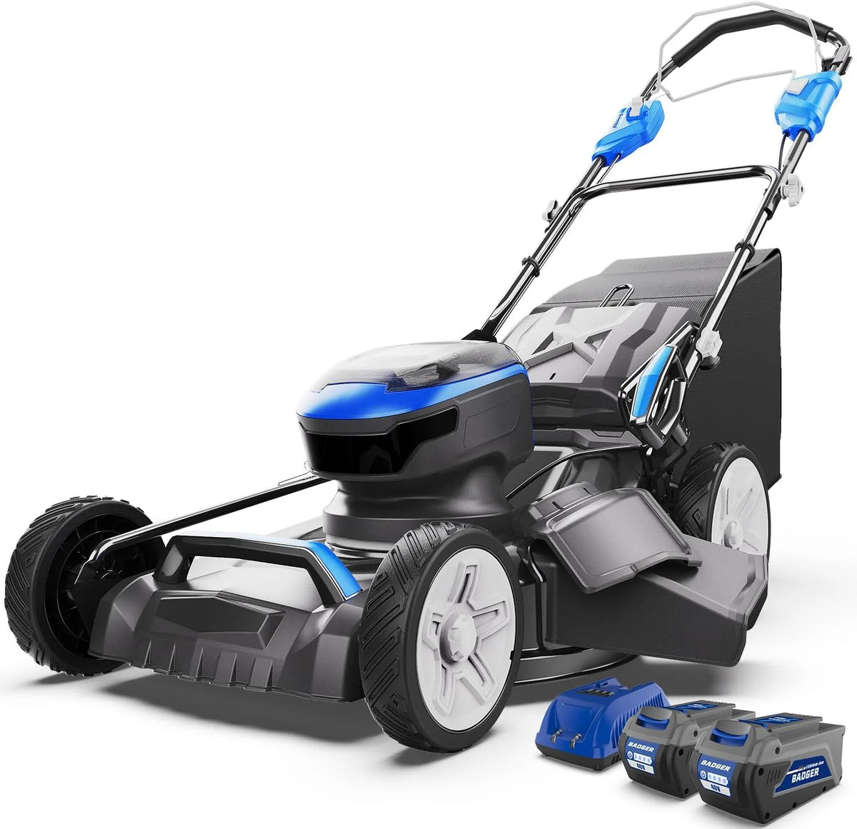 Lawn Mower 40V Brushless 18 Cordless. 5 Cutting Height Adjustments Electric Lawn Mower. Quickly Folding Within 5's. 4.0AH Battery and Super Charger Included.
