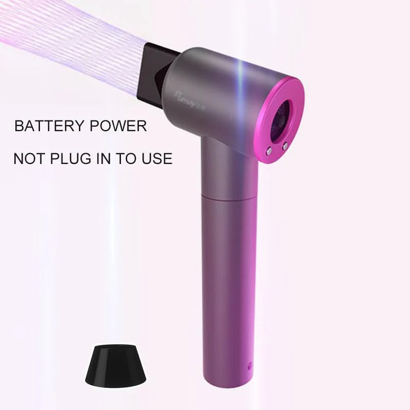 Anion Hair Dryer. Hot Air and Cold Air Available Negative Ion Cordless Hair Blower USB Output As Power Bank for Digital Charging Smart Battery Indicator Travel Hair Blower